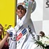 Andy Schleck dans le maillot blanc de meilleur jeune pendant le Tour de France 2008